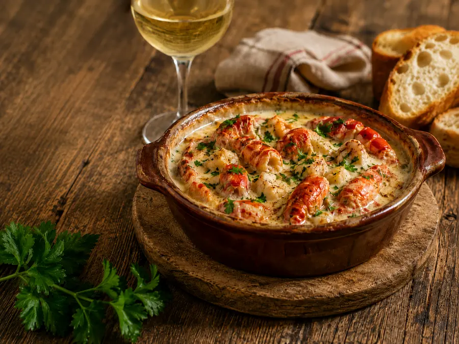 cassolette d’écrevisses au vin du Jura