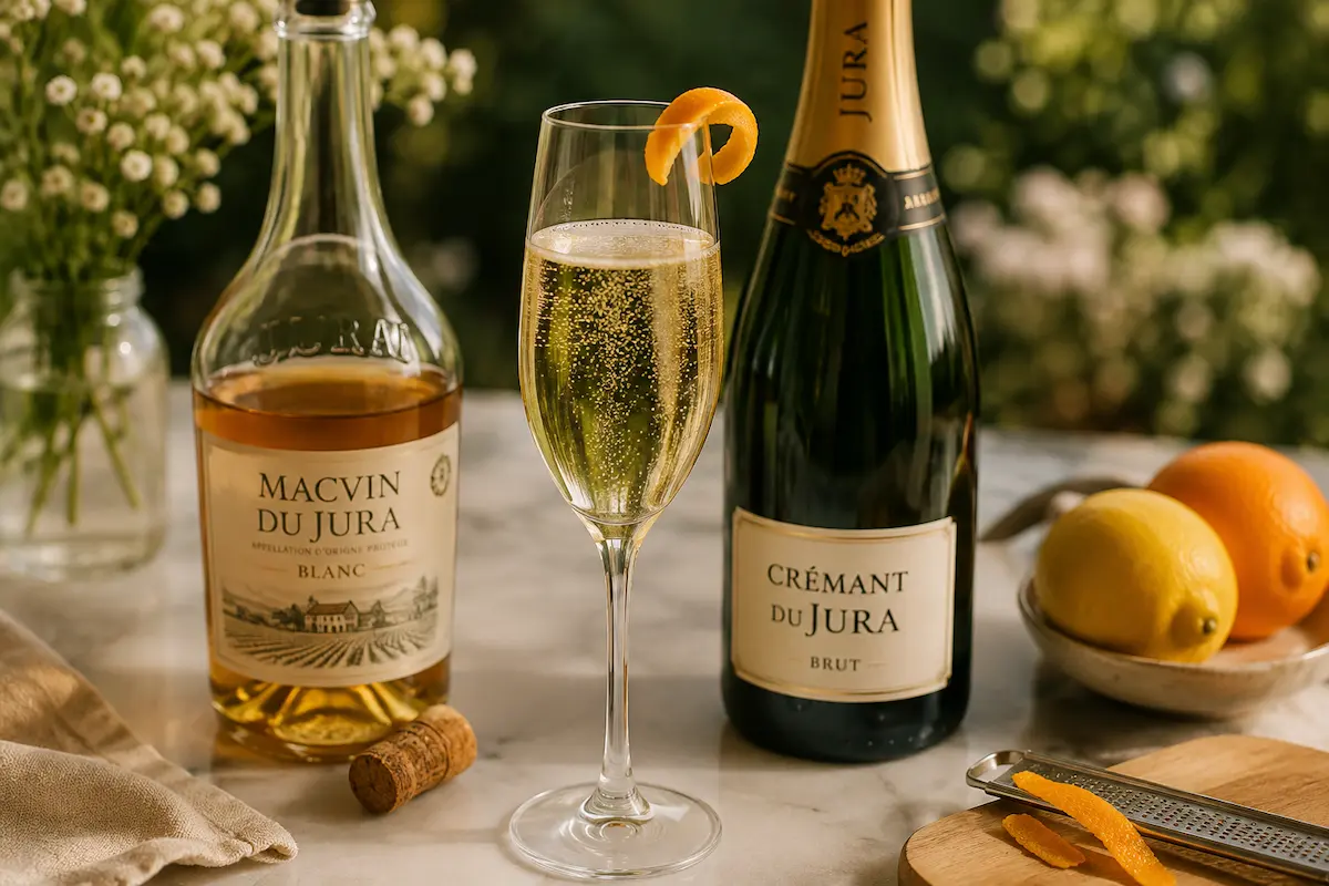 Cocktail Pétillant au Macvin et Crémant du Jura