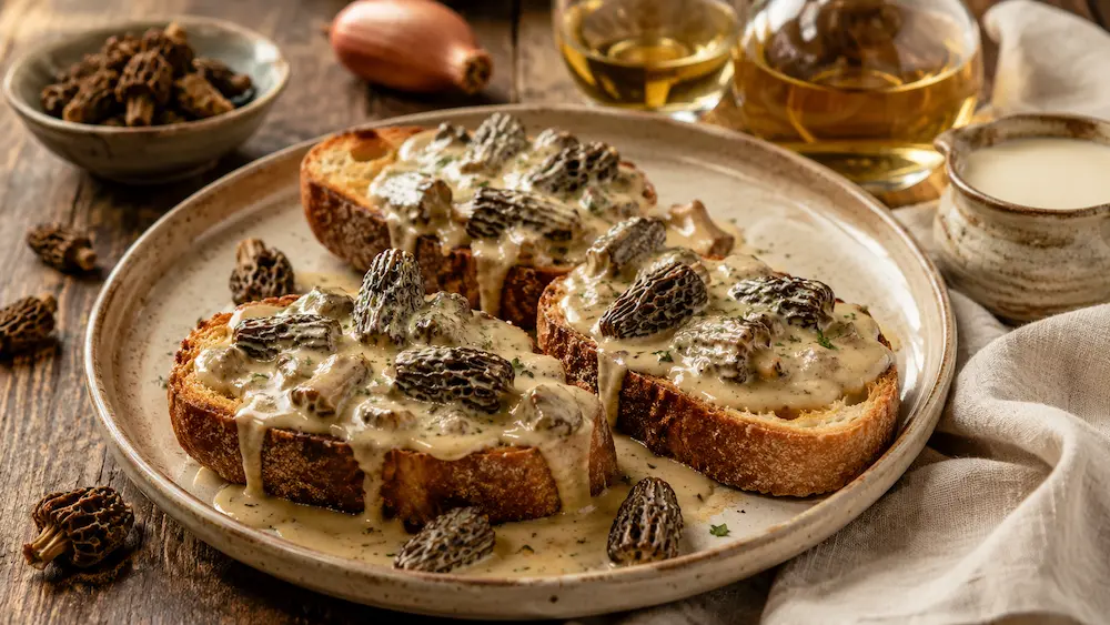 Recette authentique : Croûte aux morilles et vin jaune