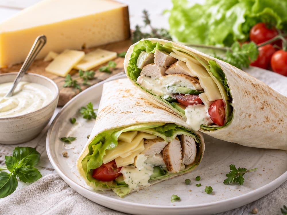 wrap au poulet comté et cancoillotte