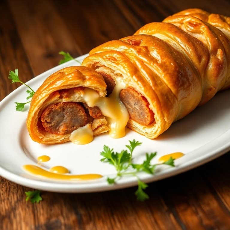 feuilleté saucisse comté